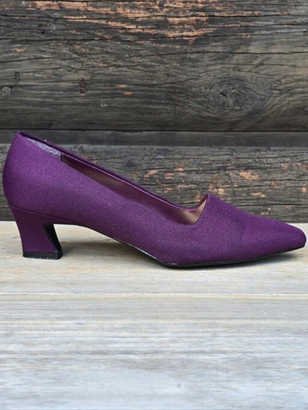 Mootsies Tootsies Siren 90s Office Siren Plum Purple Kitten Heel Pumps 6.5M